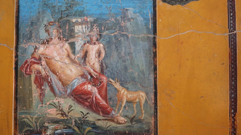 Un affresco con Narciso scoperto a Pompei